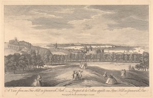 Een Uitzicht vanaf One Tree Hill in Greenwich Park door Pierre Charles Canot