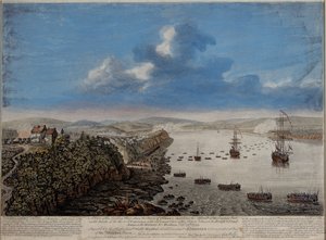 Een Uitzicht op de Landingsplaats boven de Stad Quebec beschrijvend de Aanval...op de Hauteurs D