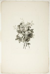 Boeket met rozen, uit Collectie van Verschillende Bloemenboeketten, Uitgevonden en Getekend door Jean Pillement en Gegraveerd door P. C. Canot