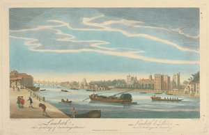 Lambeth. Het paleis van de aartsbisschop van Canterbury door Pierre Charles Canot