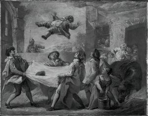 Sancho Panza Wordt in een Deken Gegooid