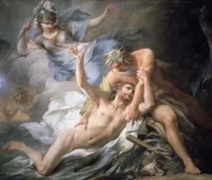 Ulysses landt op het eiland Calypso door Pierre Charles Tremolieres