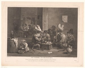 Rokende en drinkende apen in een herberg