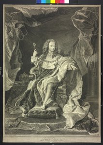 Koning van Frankrijk Lodewijk XV door Pierre Drevet