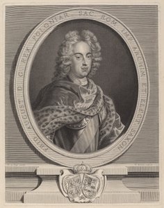 Frédéric Auguste III, koning van Polen door Pierre Drevet, after François de Troy