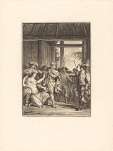 De Ontdekking van de Nieuwe Wereld door Pierre Duflos after Jean Michel Moreau