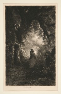 Silence et Nuit des Bois door Pierre Edmond Alexandre Hedouin