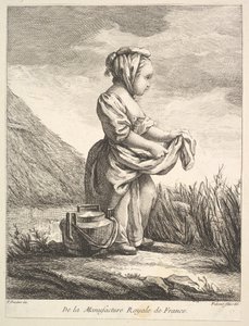 Meisje met een vat bij haar voeten, uit Premier Livre de Figures d