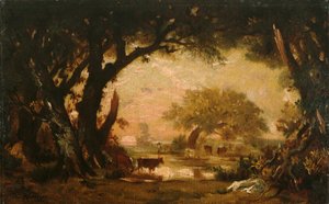 Open plek in het Bos van Fontainebleau door Pierre Etienne Theodore Rousseau