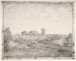 La Plaine de la Plante à Biau door Pierre Etienne Theodore Rousseau