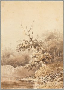 Landschap, 1836 door Pierre Etienne Theodore Rousseau