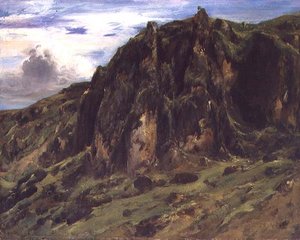 Landschap in de Auvergne door Pierre Etienne Theodore Rousseau