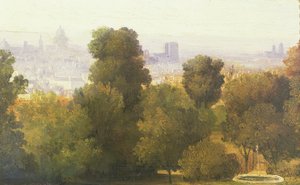 Parijs gezien vanaf de Hoogten van Belleville, c.1830 door Pierre Etienne Theodore Rousseau