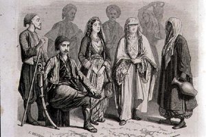 Anatolische kleding in de jaren 1860, gegraveerd door Stephane Pannemaker door Pierre Eugene (after) Grandsire