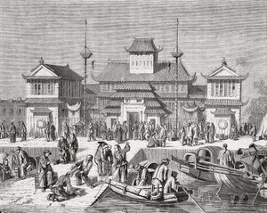 China, Shanghai, Shanghai Douanehuis, gravure