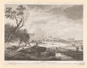 Landschap met rustende figuren door Pierre Francois Beaumont