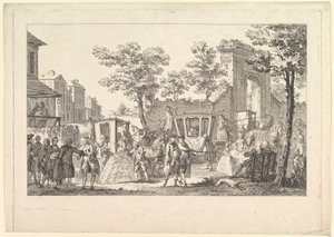 Tableau des portraits à la Mode Plaat van Modeportretten, 1760-61 door Pierre Francois Courtois