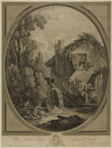 Windmolenlandschap door Pierre Francois Laurent