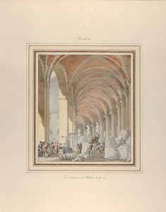 La Halle aux Blés, Interieurzicht door Pierre Francois Leonard Fontaine