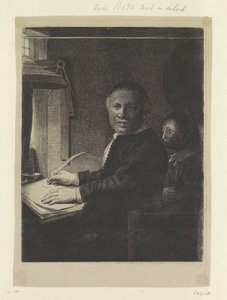 Portret van de schrijfmeester Lieven Willemsz. van Coppenol: kleine plaat