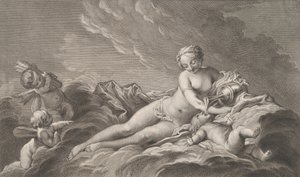 Venus geeft nectar aan Cupido, 18e eeuw door Pierre François Basan
