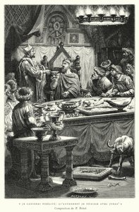 Ik zal trouw blijven, anders verga ik met Judas! (gravure) door Pierre Fritel
