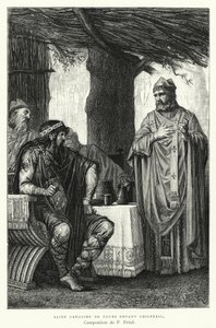 Saint Gregoire De Tours Devant Chilperic (gravure) door Pierre Fritel