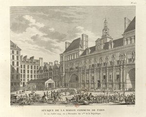Aanval op het gemeentehuis van Parijs door Pierre Gabriel Berthault