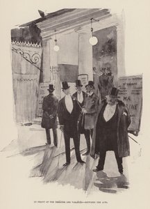 Voor het Théâtre des Variétés, tussen de bedrijven door door Pierre Georges Jeanniot