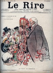 De toast door Otto Von Bismarck - tekening door Pierre Georges Jeanniot (1848-1934) voor 