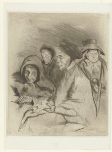 Vier oude vrouwen door Pierre Georges Jeanniot