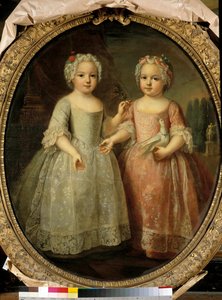 Portretten van Louise Elisabeth van Frankrijk (1727-1759) en Henriette van Frankrijk (1727-1752) dochters van Lodewijk XV