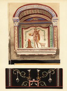 Lararium nis schilderij gewijd aan Hercules in een bijgebouw (Casa del Cenacolo) door Pierre Gusman