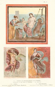 Venus als Beschermster van Pompeii, Leda, Bacchante (kleur litho) door Pierre Gusman