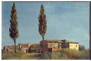 Bij Villa Farnese, de twee populieren door Pierre Henri de Valenciennes