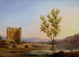 Uitzicht op de buitenwijken van Rome door Pierre Henri de Valenciennes