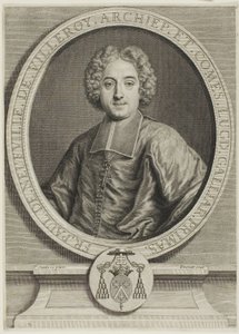 Portret van François-Paul de Neufville de Villeroy door Pierre Imbert Drevet