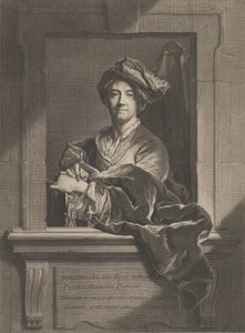 Portret van Hyacinthe Rigaud, 1721 door Pierre Imbert Drevet