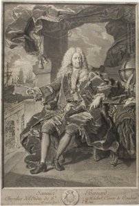 Portret van Samuel Bernard, staatsraad door Pierre Imbert Drevet