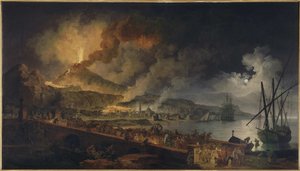 De uitbarsting van de Vesuvius gezien vanuit Portici, ca. 1767