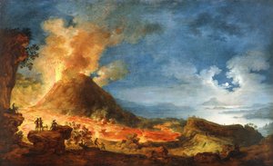 De Uitbarsting van de Vesuvius, met Toeschouwers op de Voorgrond door Pierre Jacques Volaire