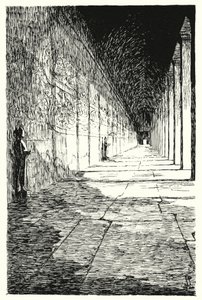 Galerij van de eerste verdieping, Angkor Wat (gravure) door Pierre Jeannerat de Beerski