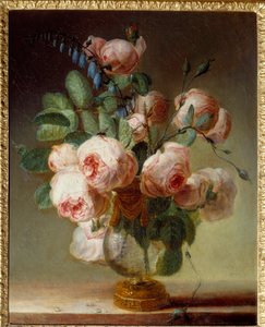 De bloemenvaas. Een boeket pioenen. door Pierre Joseph Redouté