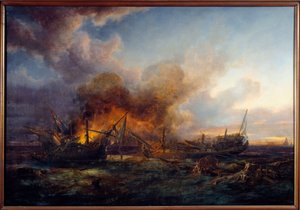 Gevecht van de Supervisor en Quebec in 1779 door Pierre Julien Gilbert