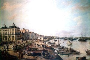De haven van Bordeaux, Frankrijk, 1804 door Pierre Lacour the Elder
