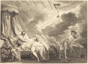 Het vuurwerk door Pierre Laurent Auvray after Jean Honoré Fragonard