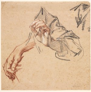 Studie van handen recto, schets van een hand verso, 1700s door Pierre Lenfant
