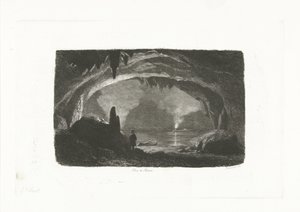 Man met roeiboot in de grotten van Han door Pierre Louis Dubourcq