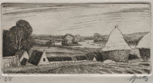 Brebant boerderij door Pierre Louis Gatier