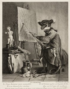 De aapschilder door Pierre Louis de Surugue